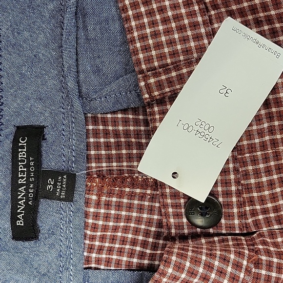 Banana Republic Aiden Slim Fit Shorts in Red Plaid men's Sz 32 New With Tags - Picture 4 of 6